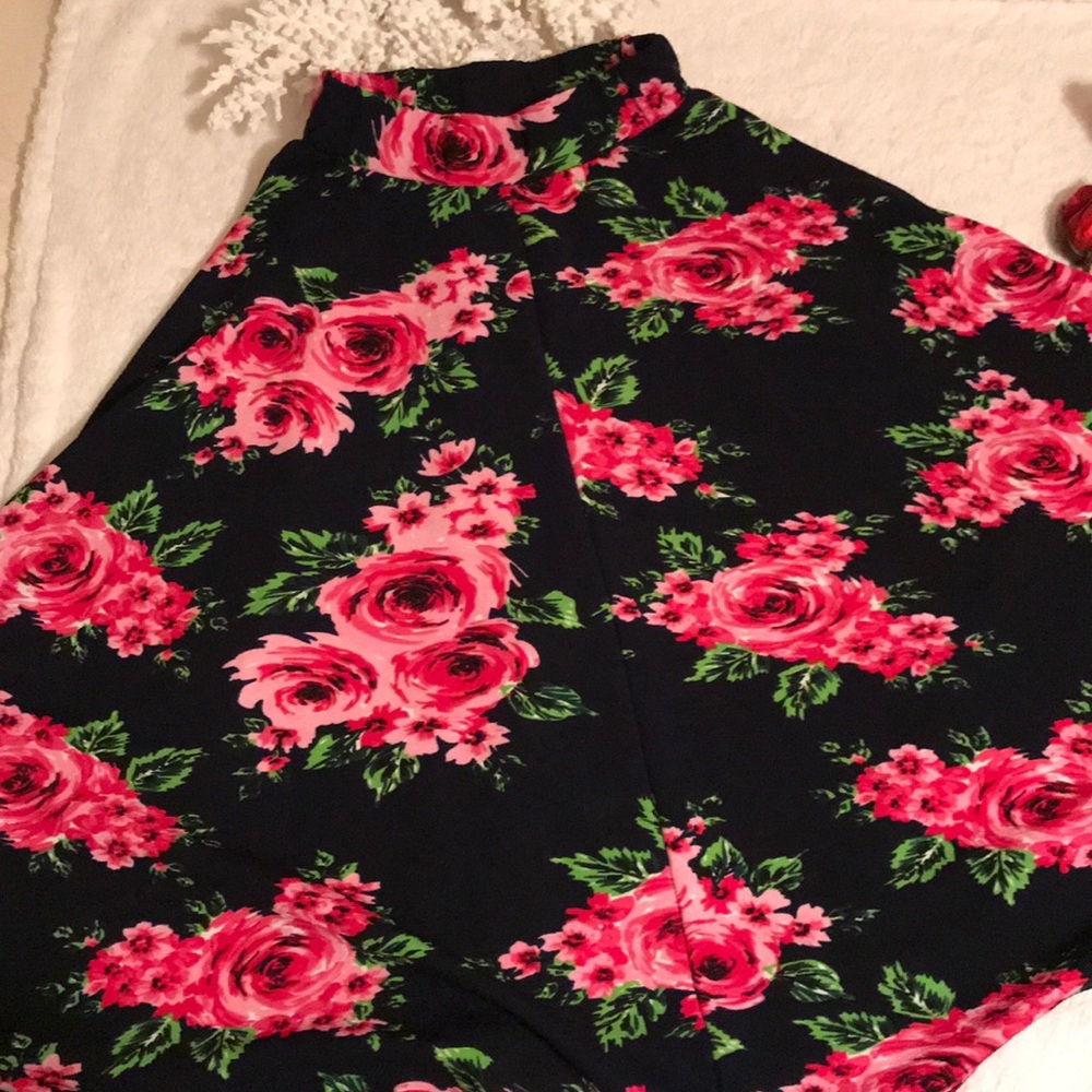 Navy Midi Flower skirt